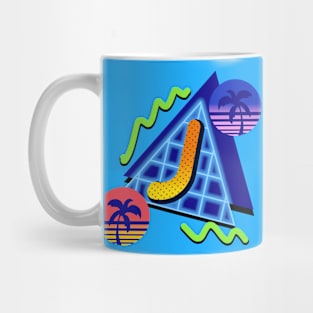 Initial Letter J - 80s Synth Mug